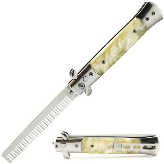 Royal Imperial Switchblade Comb - White
