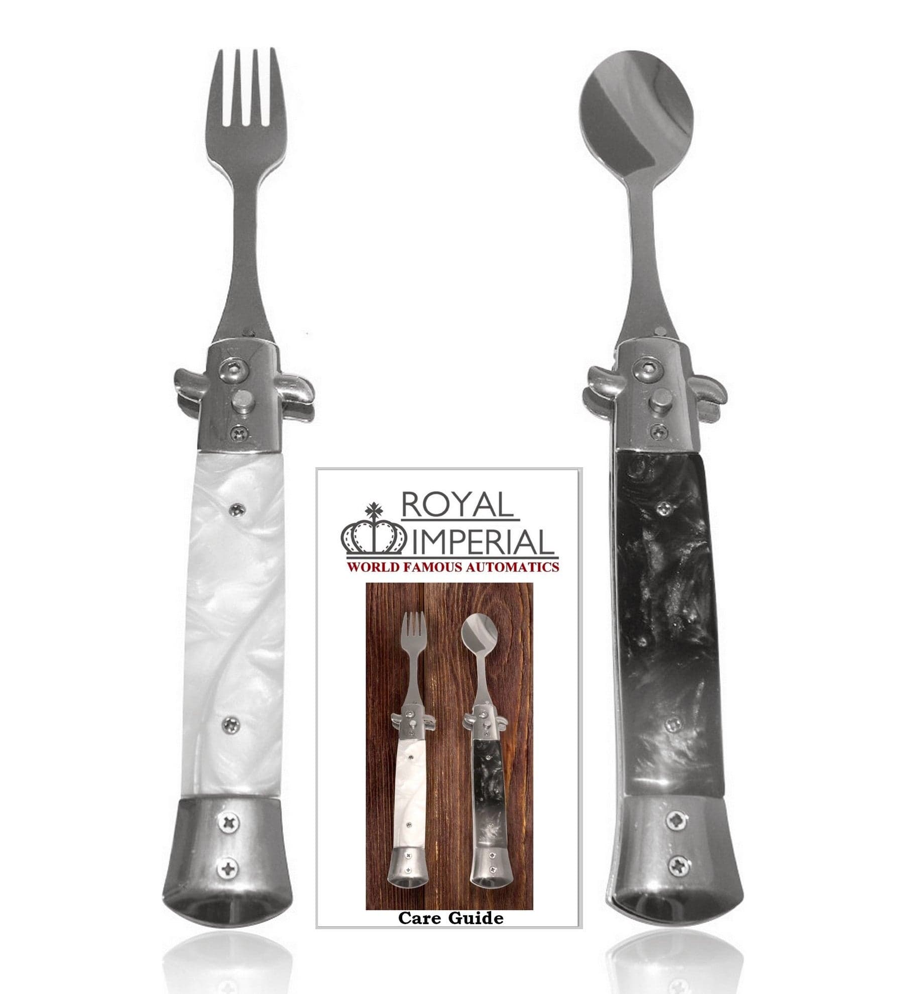 Pearl Ceramic Handle Knife Fork And Spoon Set Light Luxury - Temu