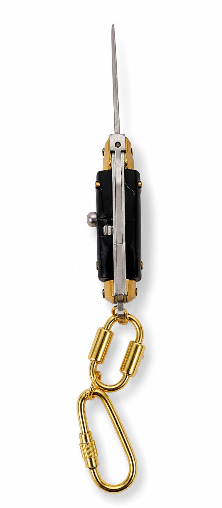 Mini Tiny Pocket Knife Keychain, Vintage Style Stiletto, BLACK
