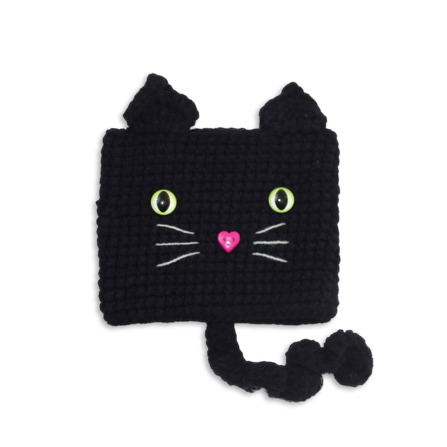 Coffee Cat - Handmade Crochet Cup Sleeve Cozy - BLACK