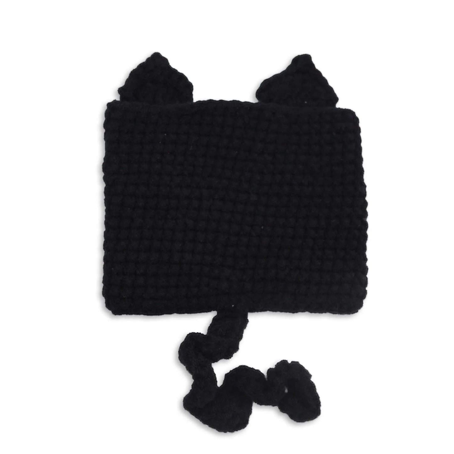 Coffee Cat - Handmade Crochet Cup Sleeve Cozy - BLACK