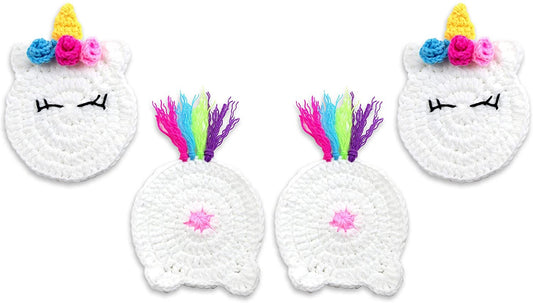 4 - Piece UNICORN BUTT Crochet Drink Coaster Gift Set- By BUTTSTERS