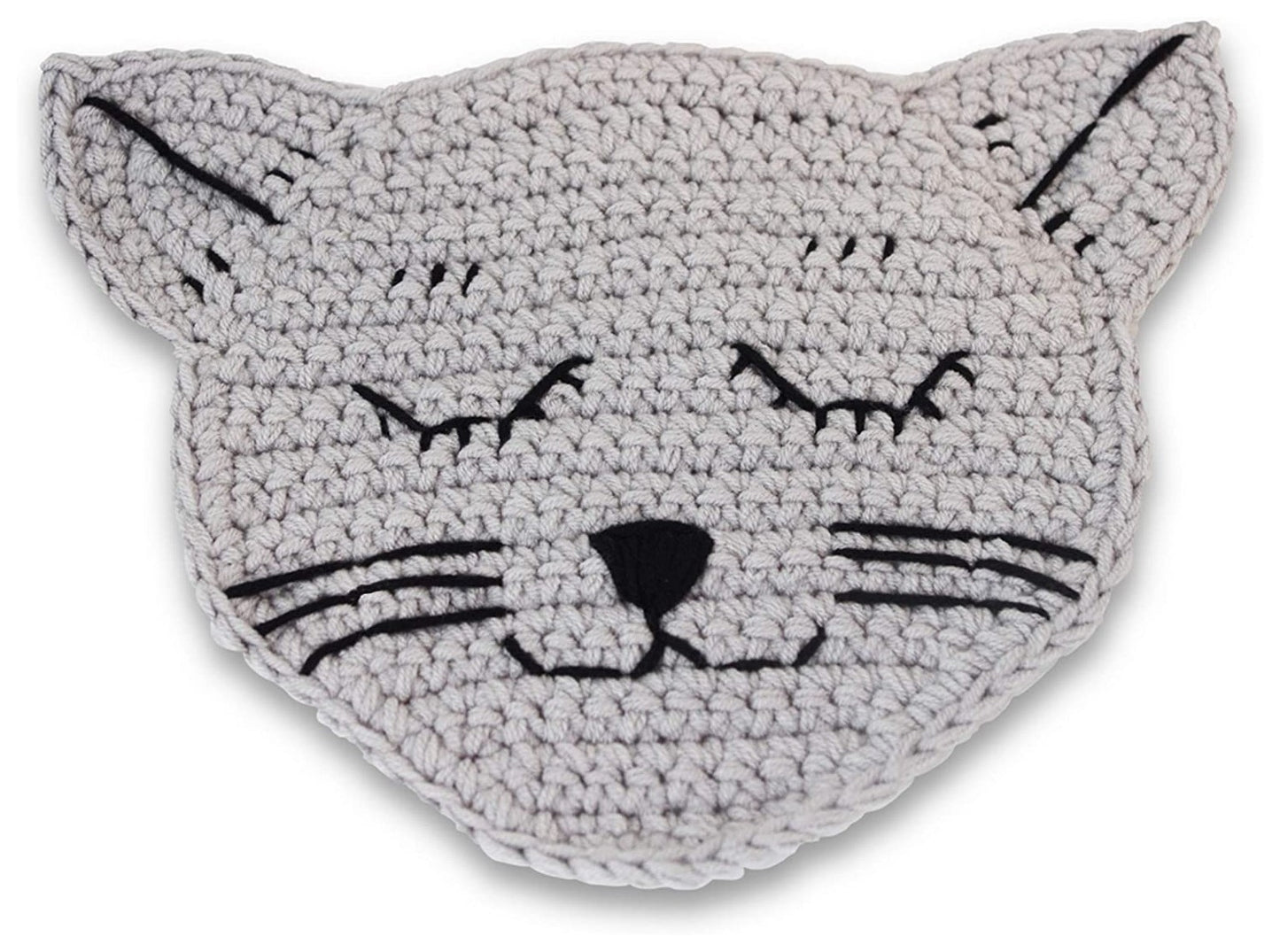 Vintage Style - 3 Piece Set - Large Crochet CAT Pot Holders / Trivets for Your Kitchen