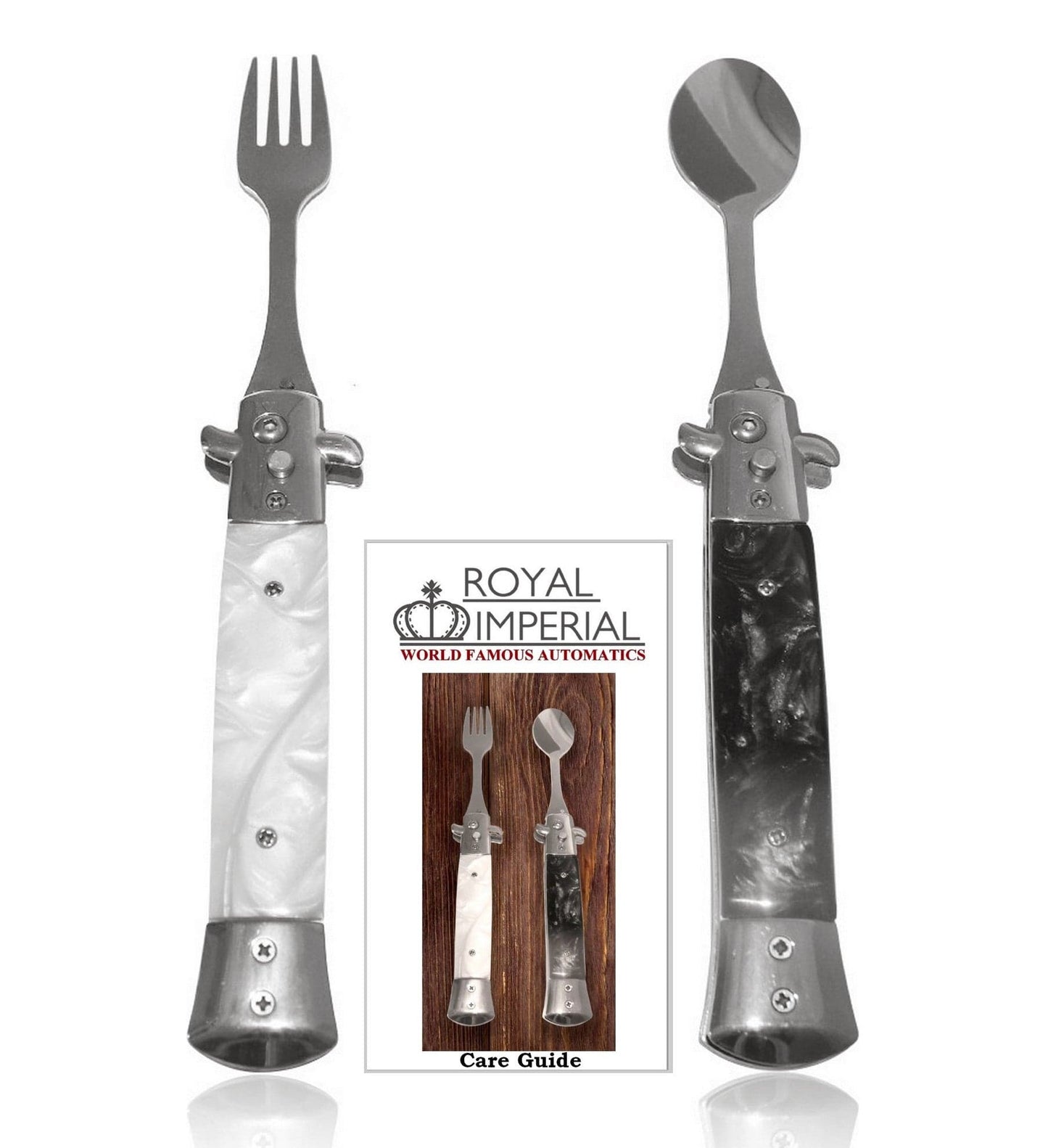 Royal Imperial Automatic Switchblade Knife Style Fork and Spoon Set – Royal  Imperial Automatics